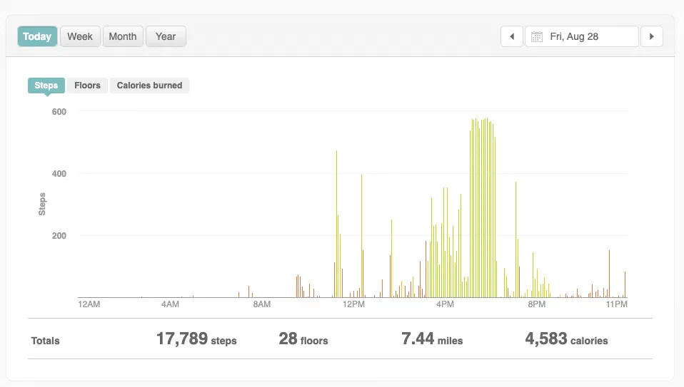 Fitbit activity graph
