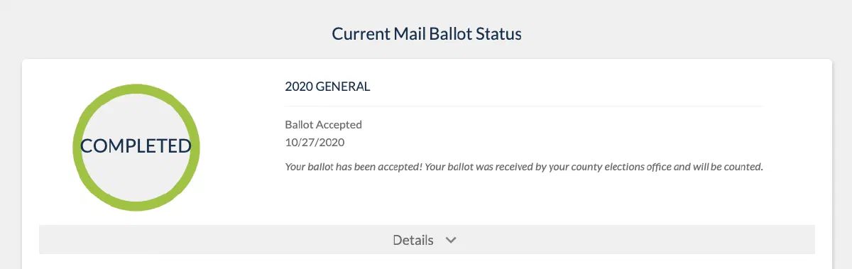 san francisco 2020 general election vote ballot confirmatio nreceipt